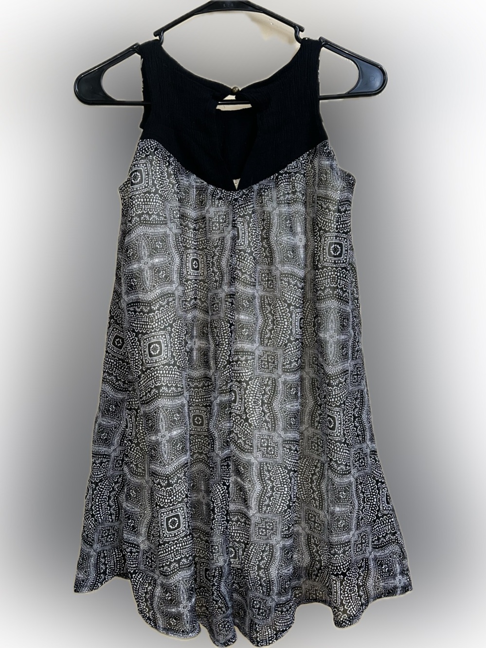 🔥5/$35🔥 Boho Black & White Printed Maxi Dress | Rewind | Size XS - Picture 5 of 9